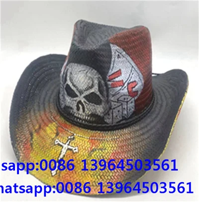Men Western Cowboy Straw Weaving Hat