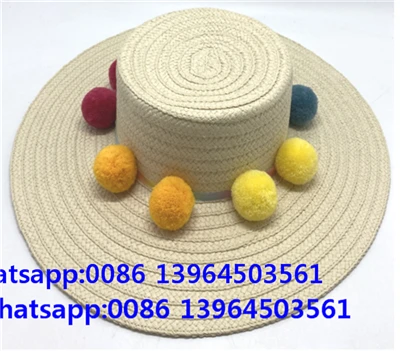 Women Sun Protection Hat With Colorful Balls
