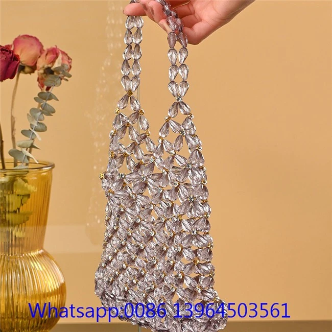 Women Transparent Beaded Bag