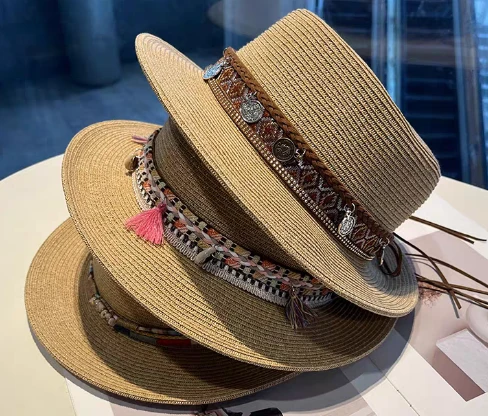 Boho Brown Women Straw Beach Hat