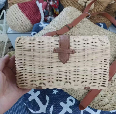 Small Rattan Hand Woven Evening Bag