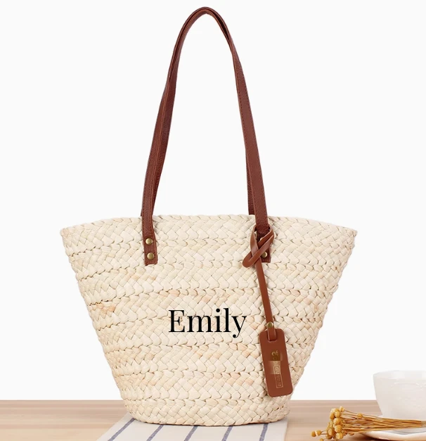 Natural Corn Husk Straw Women Bags