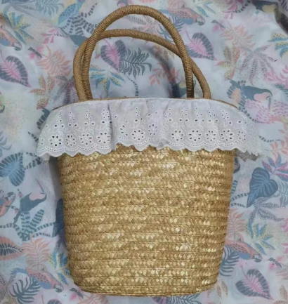 Small Natural Wheat Women Handbag