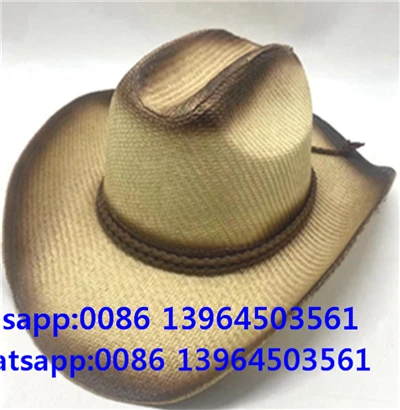 Unisex Jazz Style Straw Cowboy Hat
