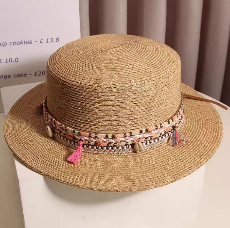 Boho Chic Brown Paper Straw Women Hat