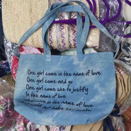 Denim Fabric Women Bag With Two Handles