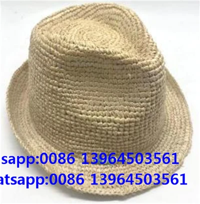 Handwoven Crochet Fedora Soft Straw Hat