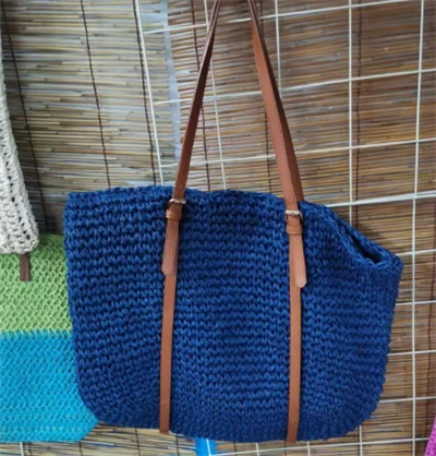 Blue Fashion Women Straw Bag