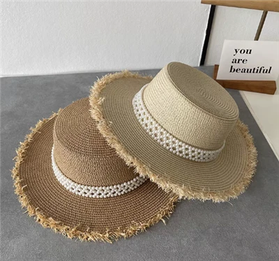 Pearl Hand Woven Women Sun Hat