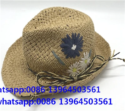 Handwoven Men Straw Hat With Embroidery
