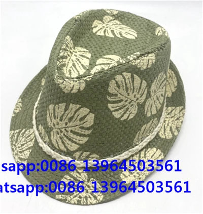 Palm Leaf Printed Fedora Breathable Hat