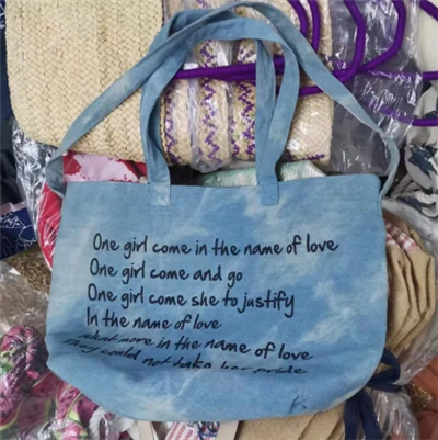 Denim Fabric Women Bag With Two Handles