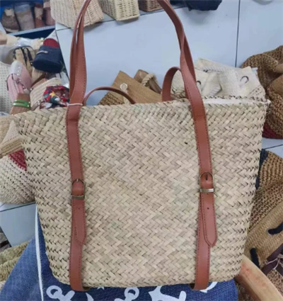 Long PU Handles Straw Chic Bag