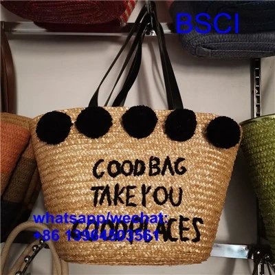 Straw Bag Embroidered
